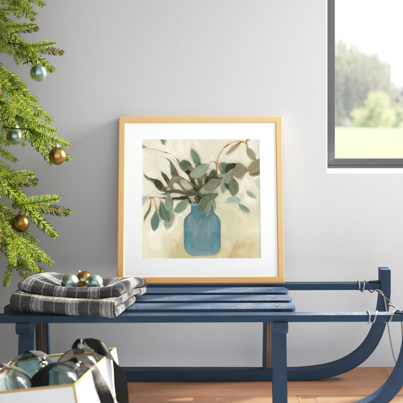 «Neutral Arrangement II» par Emma Scarvey - peinture encadrée, H 32 po x l 48 po, Or