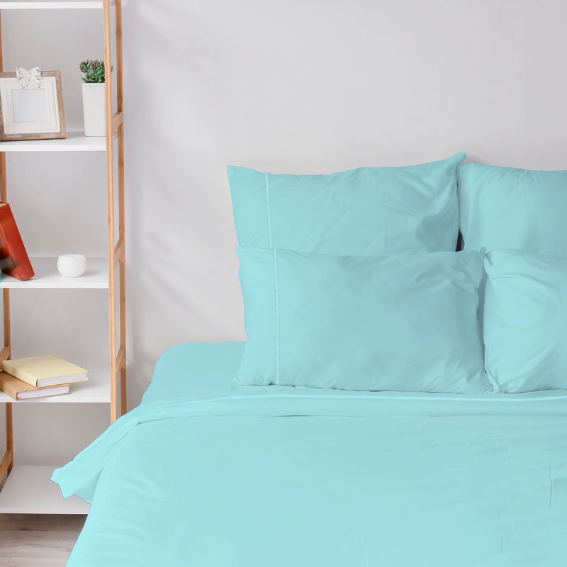 Ensemble de draps 6 pièces en microfibre brossée double ultra douce, feuilles rafraîchissantes avec poches très profondes - Lavable à la machine
