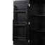 Grande armoire noire pour le rangement de la salle de bain avec plusieurs tablettes - portes, tiroir, tablette réglable, conception pratique