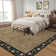 Washable Living Room Rug Floral Bordered Area Rugs Soft Thin Indoor Carpet for Bedroom Modern Throw Aesthetic Mat Non Slip Stain Resistant Carpet for Dining Room Office
