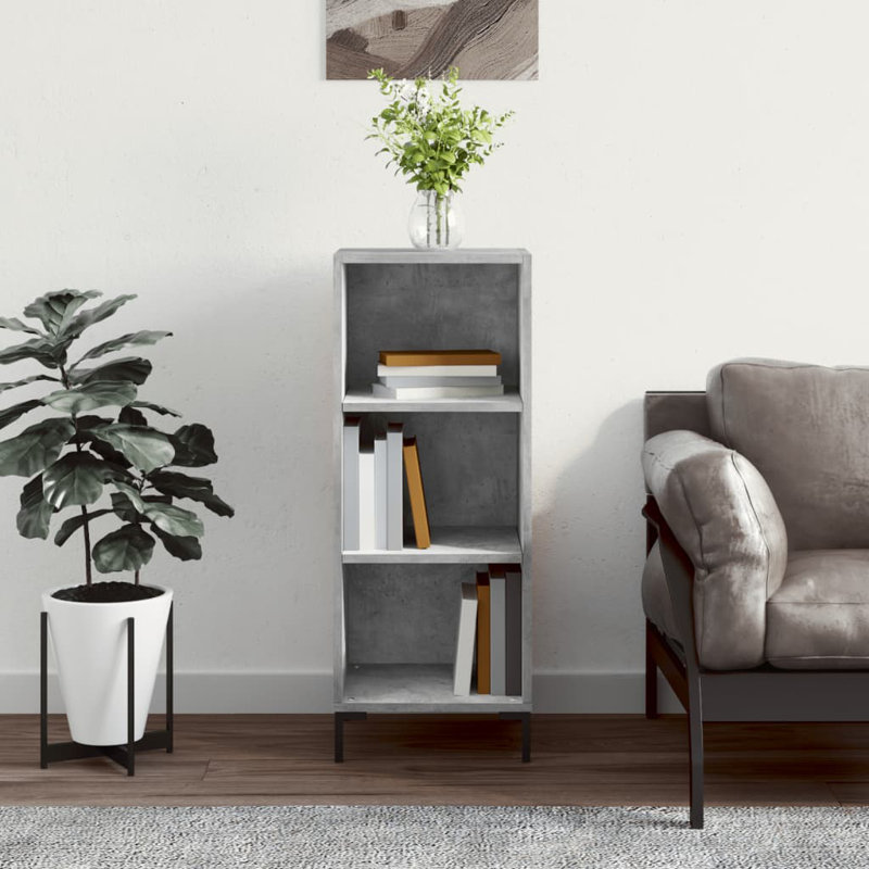 Magsud 90cm H x 34.5cm W Standard Bookcase, Concrete Grey