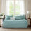 Housse de lit de jour réversible bleue, 6 pièces, taille simple, motif médaillon, avec housse, 3 taies décoratives et coussin décoratif, médaillon réversible, 12 x 18