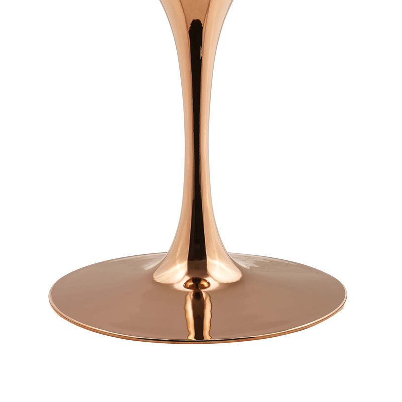  Table de salle à manger en marbre artificiel Lippa, Blanc, H 29,5 po x L 40 po x l 40 po, Blanc
