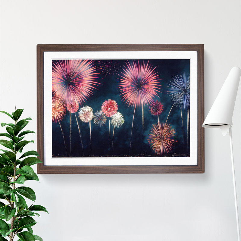 Popular Fireworks 1 Piece Single Picture Frame Wall Art, 34cm H x 46cm W x 2cm D, Brown