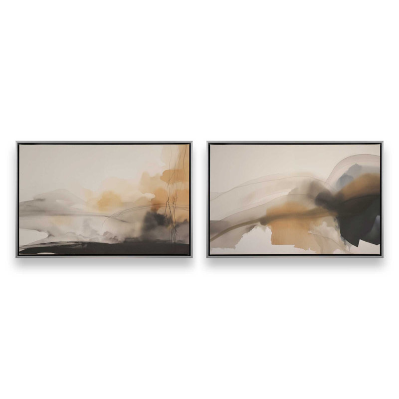 «Copper Rustic Elegance», ensemble de 2 impressions sur toile dans un cadre, Toile tendue, H 20 po x l 60 po x P 1,25 po