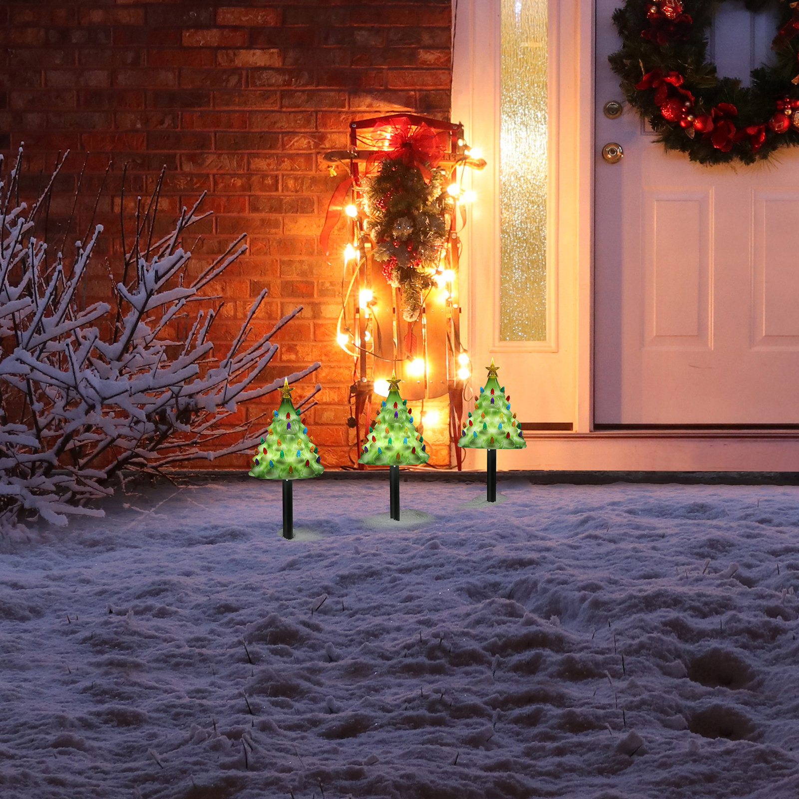 Nostalgic 9" Lit Pathway Tree Set
