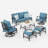 Asfand 5-Person Metal Patio Conversation Set with Swivel Lounge Chairs-101303674-101628571