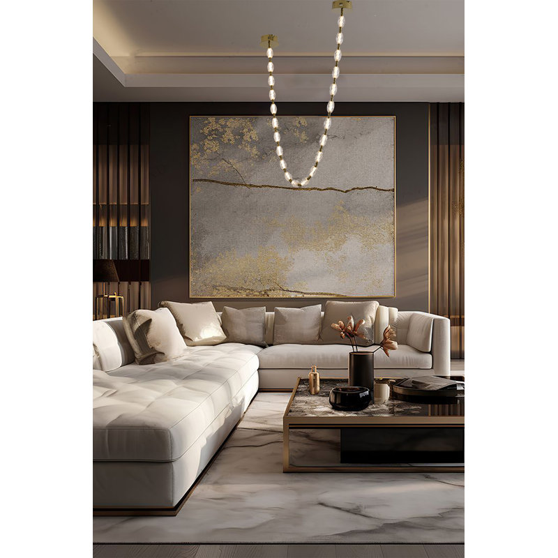 Lustre moderne 22 lumières DEL, Laiton