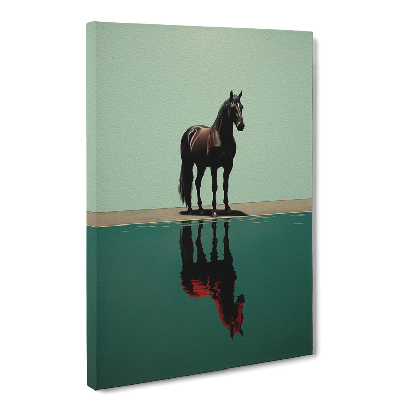 Horse Minimalism Art No.3 - Wrapped Canvas, 50cm H x 35cm W x 3cm D