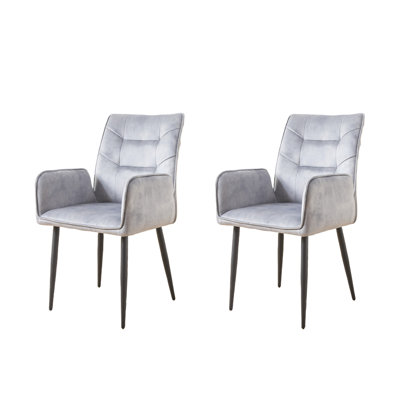Chaises de salle à manger contemporaines en velours jaune moutarde - sièges rembourrés moelleux, cadres en fer rouille, pieds anti-rayures pour structure de mobilier de patio, espaces ouverts