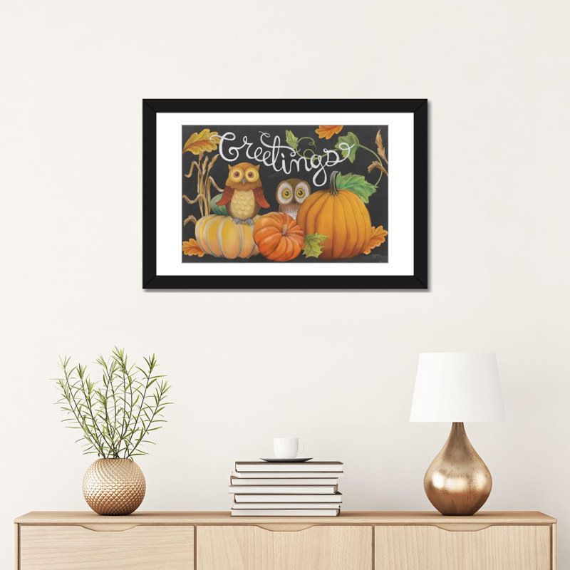 « harvest hibou i », reproduction d’impression sur toile tendue, H 24 po x l 32 po x P 1 po, Papier d'art encadré noir, Blanc