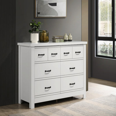 51"W White 6-Drawer Dresser