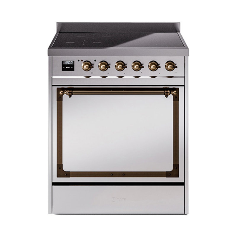 ILVE Nostalgie II Noblesse 30 in Induction Range, Stainless Steel/Bronze