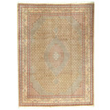 Hand Knotted Wool Oriental Area Rug in Gold