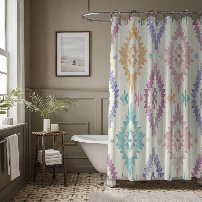 Rideau de douche 1 pièce Soft Tribal Designs, H 74 po x l 71 po