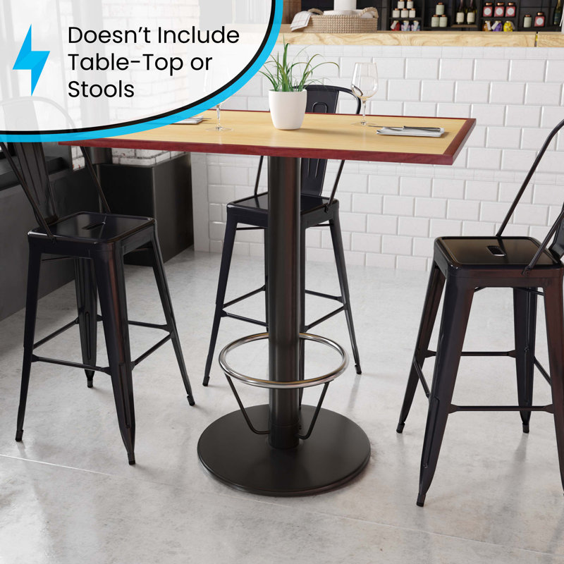 Black Cast Iron 42" Bar Height Disk Style Table Base