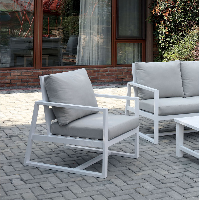 Chaise de patio avec coussin Jamahl, Beige
