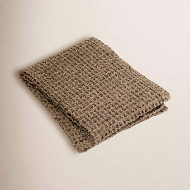 Débarbouillette 100% coton CARO, Brun clair