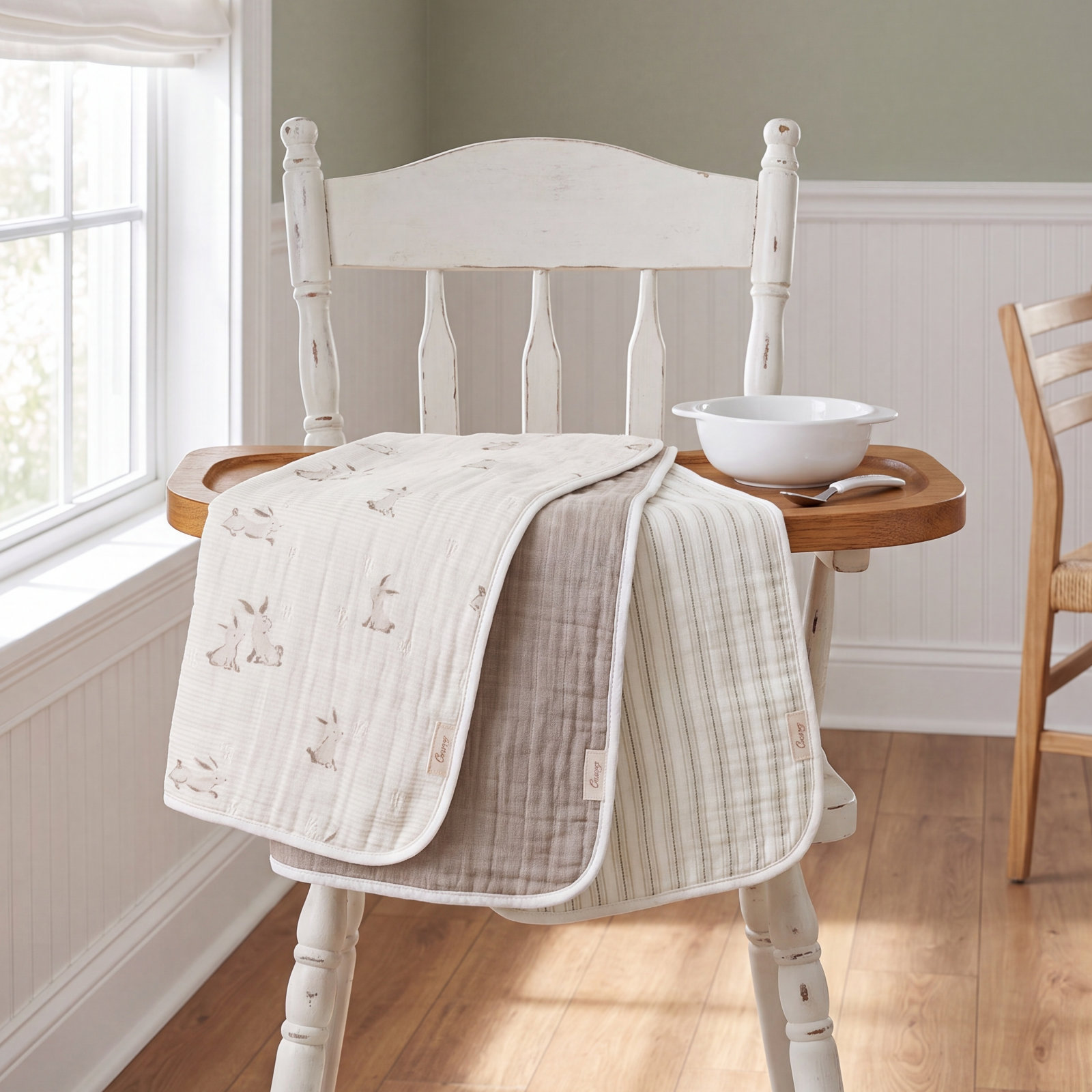 Garcia 3-Piece Organic Cotton Burp Cloth Set