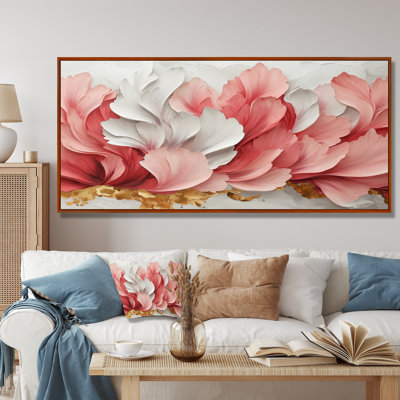 Or rose veiné marbré de pétales de fleurs IV - fleurs abstraites, art mural