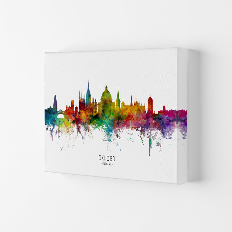 Oxford England Skyline by Michael Tompsett - Print, 59.4cm H x 84cm W x 4cm D, Wrapped Canvas