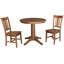 Ensemble de salle à manger à piédestal en bois massif 3 pièces Strauss-2116501285-2117175759