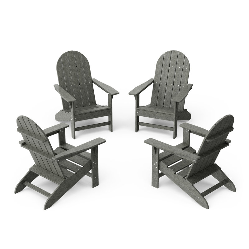 Freedom 4-Piece Traditional Adirondack Conversation Set, Dark Gray