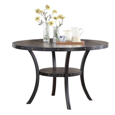 Table de salle à manger transitionnelle en bois naturel avec rangement pour utilisateur