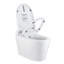 Toilette allongée intelligente sans réservoir avec bidet, chasse double automatique 1,1 / 1,28 gallon par chasse d'eau, siège chauffant, laveuse / sécheuse chaude, chasse au pied, veilleuse, fermeture douce, télécommande-126170136