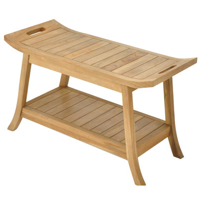 Spateak Grade-A Teak Wood Adelaide Shower Seat 30" Outdoor Patio Stool Bench