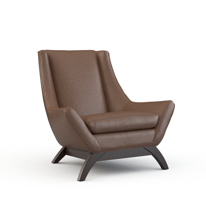 Jasper Leather Armchair, Outlaw Brown Sugar, Walnut