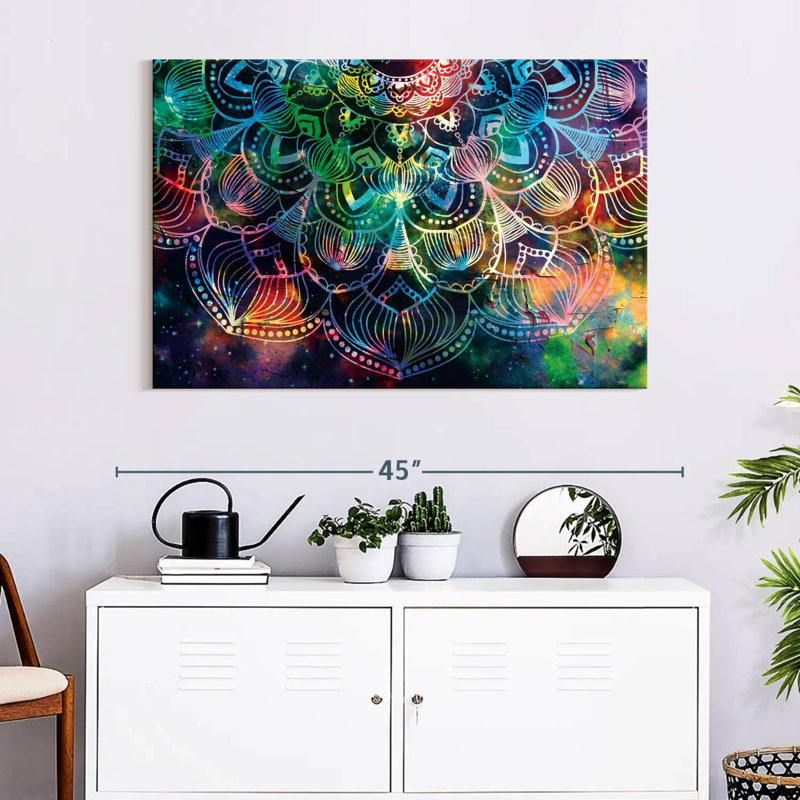 Mandala céleste, reproduction sur toile, 26" H x 39" W x 1.25" D