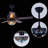 52" Tiffany-Style Ceiling Fan with Light, 5-Blade Reversible Motor, Remote Control, Stained Glass Chandelier Fan for Living Room, Bedroom