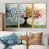Toile avec cadre flottant or