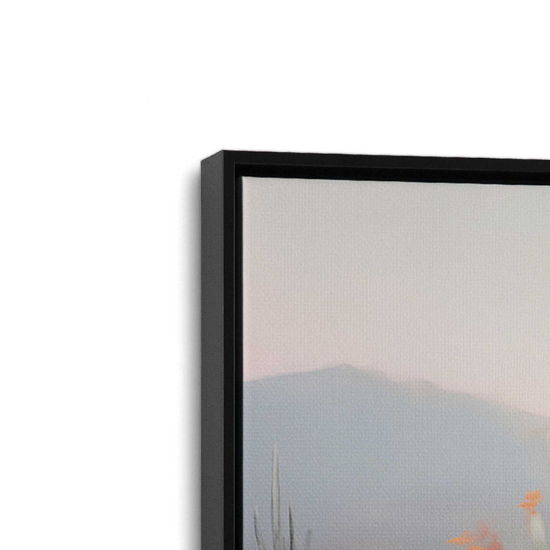 Impression sur toile Twilight Cacti dans un cadre argenté, 12 po x 18 po, Cadre flottant noir satiné