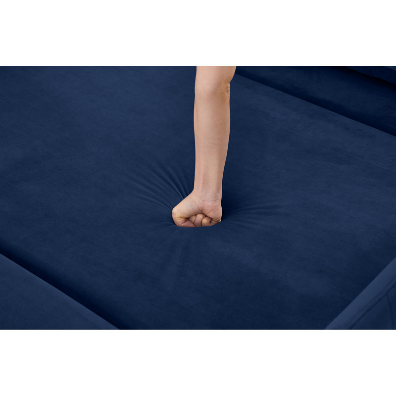 Canapé-lit convertible de 130 cm avec dossier réglable en 5 positions et lit gigogne, Bleu
