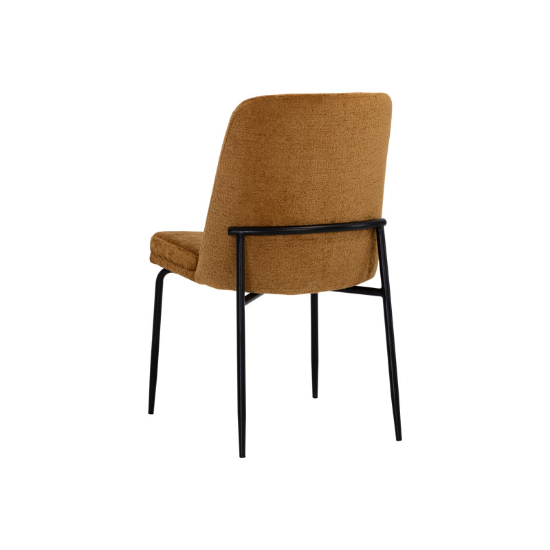 Zeke Upholstered Dining Chair, Orange, Matte Black