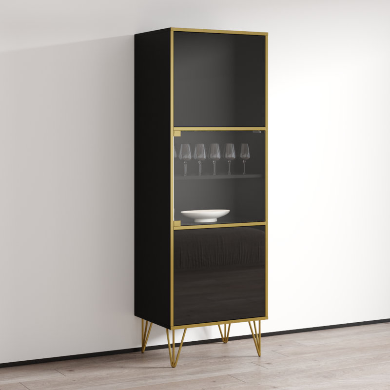 Tyntesfield 24" Bookcase with High Gloss Finish, Black