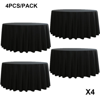 4 pièces / paquet de nappes rondes de couleur unie en polyester de 120 pouces de couleur unie, disponibles en plusieurs couleurs, parfaites pour la décoration de mariage, la décoration intérieure et la conférence, cet accessoire de cuisine durable es