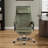 Velvet High Back Reclining Office Executive Chair With Footrest-1965712618