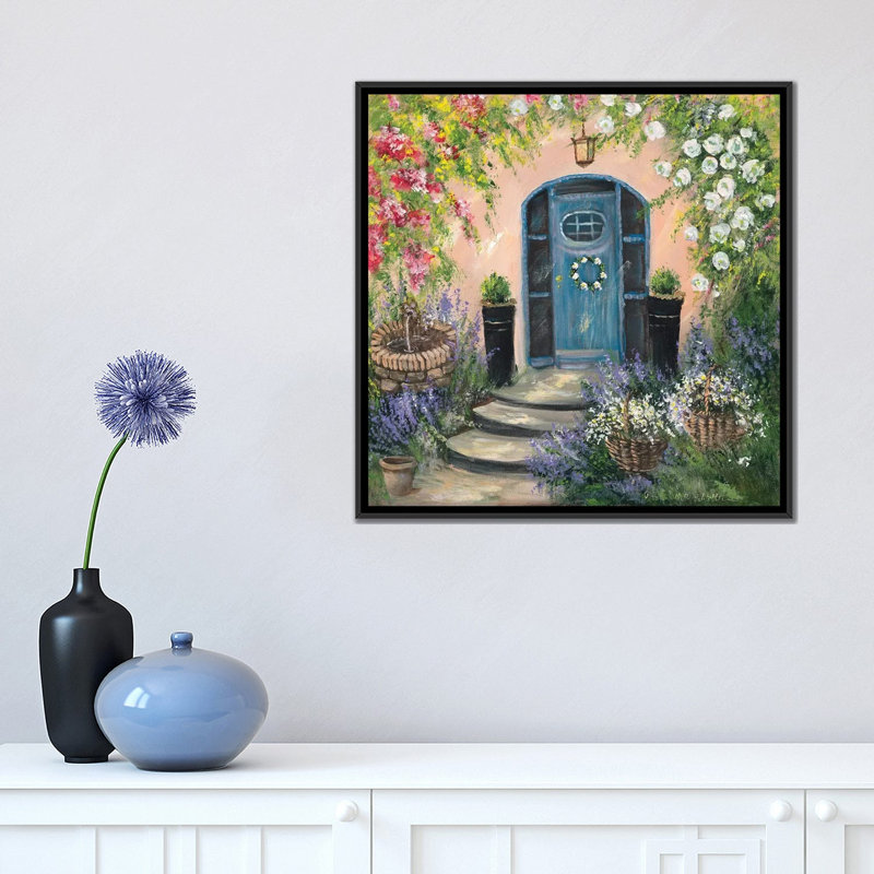 « entrada ii », reproduction sur toile, H 18 po x l 18 po x P 1,5 po, Toile avec cadre noir, Pas de tapis