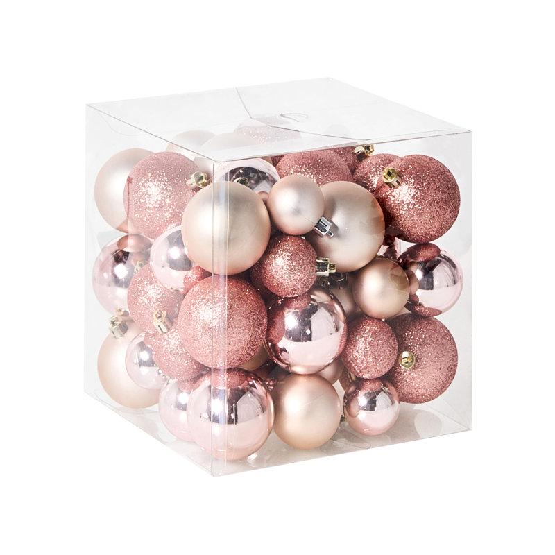 7cm Solid Colour Plastic / Acrylic Bauble, Pink