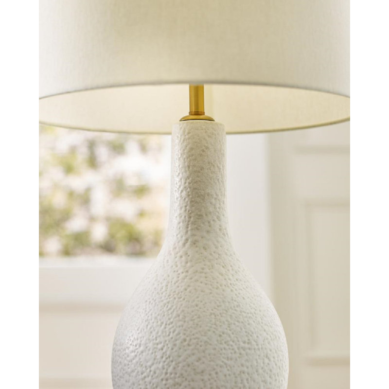 Lunsford 58'' Traditional Floor Lamp with Outlet, Marion White