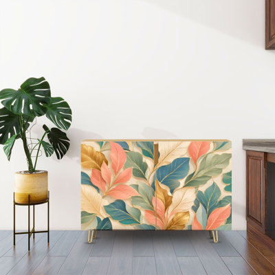 Buffet Buffet avec rangement Elegant Tropical Leaf
