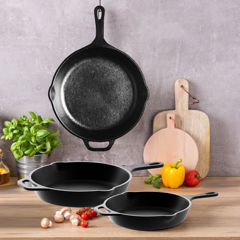 NutriChef Non-Stick 3 Piece Skillet Set