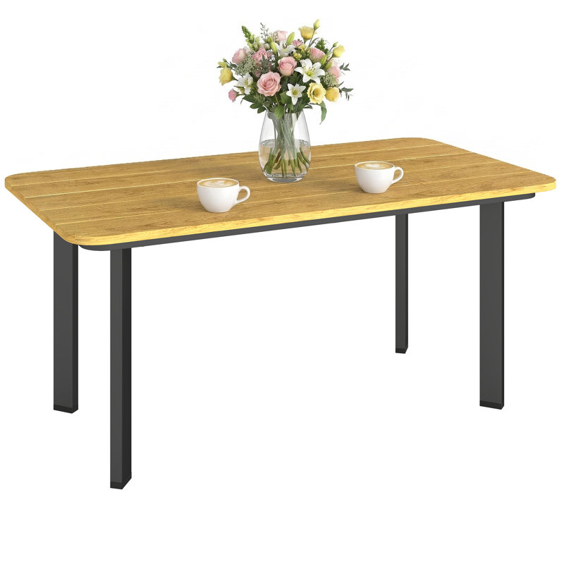 Rectangular Wood Metal Outdoor Coffee Table , 90cm cm W 49cm cm D