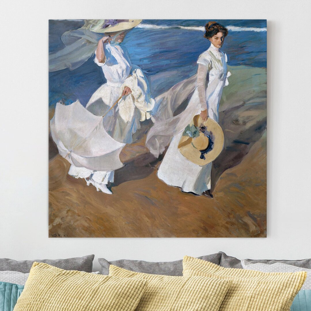 Leinwandbild Spaziergang entlang der Küste von Joaquin Sorolla