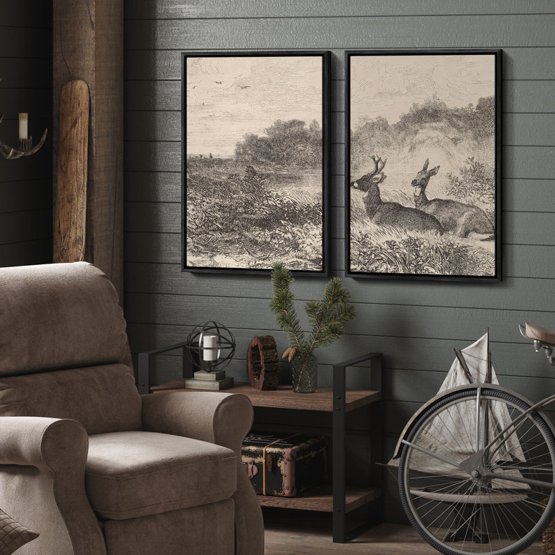 Art mural encadré rétro antique classique pour chambre à coucher, Noir, H 24 po x l 16 po