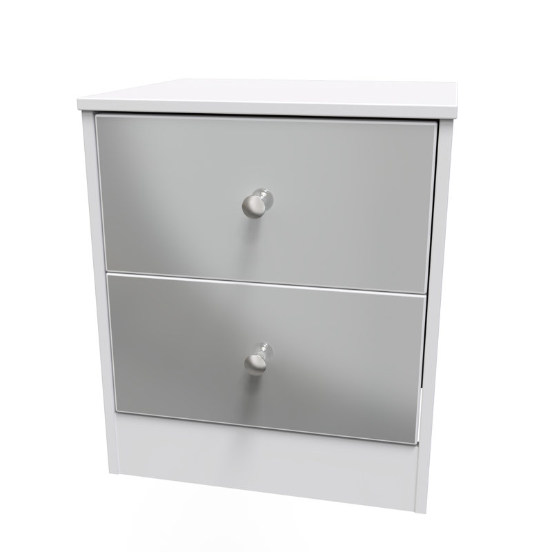 Fully Assembled Leoine Manufactured Wood Bedside Table, White