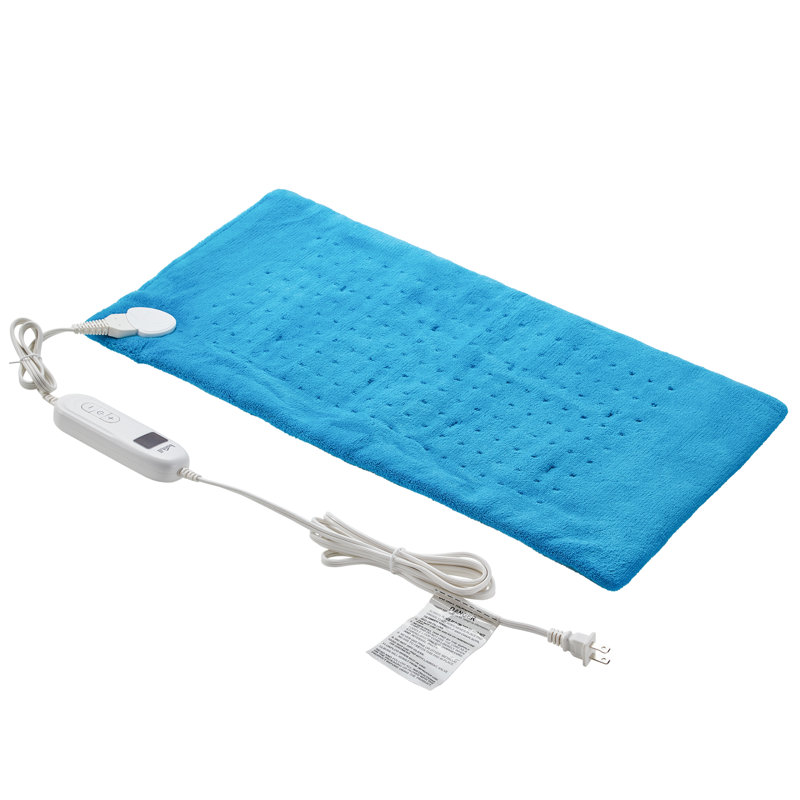 Coussin chauffant électrique pour les crampes, le dos, l'abdomen, l'épaule, le soulagement de la douleur au cou - Coussin chauffant doux pour la chaleur et la chaleur sèche - Contrôleur LCD avec 10 réglages de chauffage rapide, arrêt automatique, XL 12 x 24